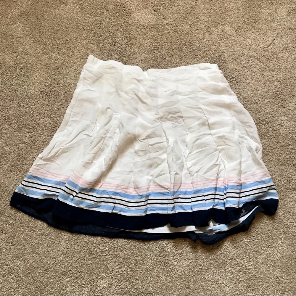 Old Navy White and Navy Blue Striped Skirt